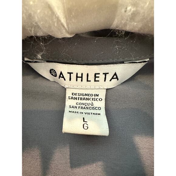 ATHLETA | Urbanite Button Front Shirt Top Gray Long Sleeve Stretch | Large - Picture 6 of 8